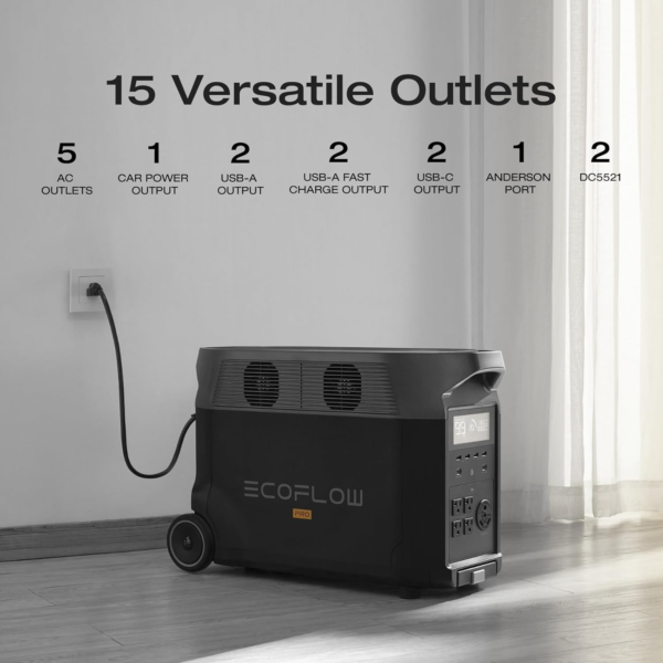 Portable Power Station 3600Wh DELTA Pro, 120V AC Outlets X 5, 3600W, 2.7H Fast Charge, Lifepo4 Power Station, Solar Generator for Home Use, Power Outage, Camping, RV, Emergencies - Image 8