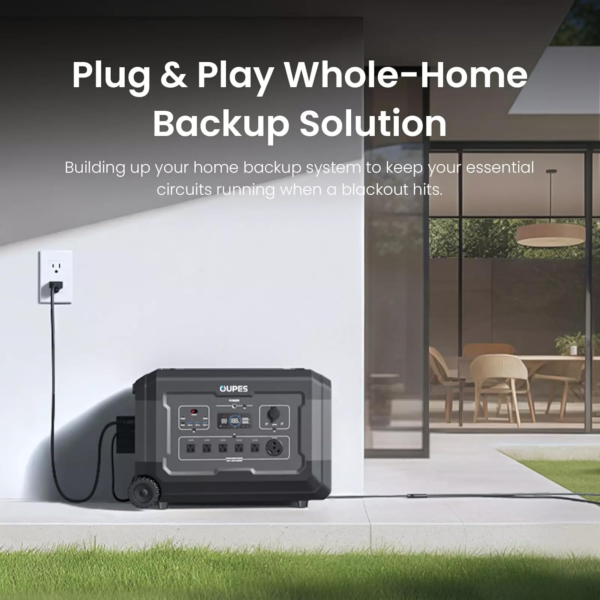 Mega 5 4000W Power Station, 5040Wh Lifepo4 Home Battery Backup, Expandable to 45.32Kwh, 120V AC Output(7000W Surge), Solar Generator for Home Use, Emergency, Power Outages, Rvs - Image 6