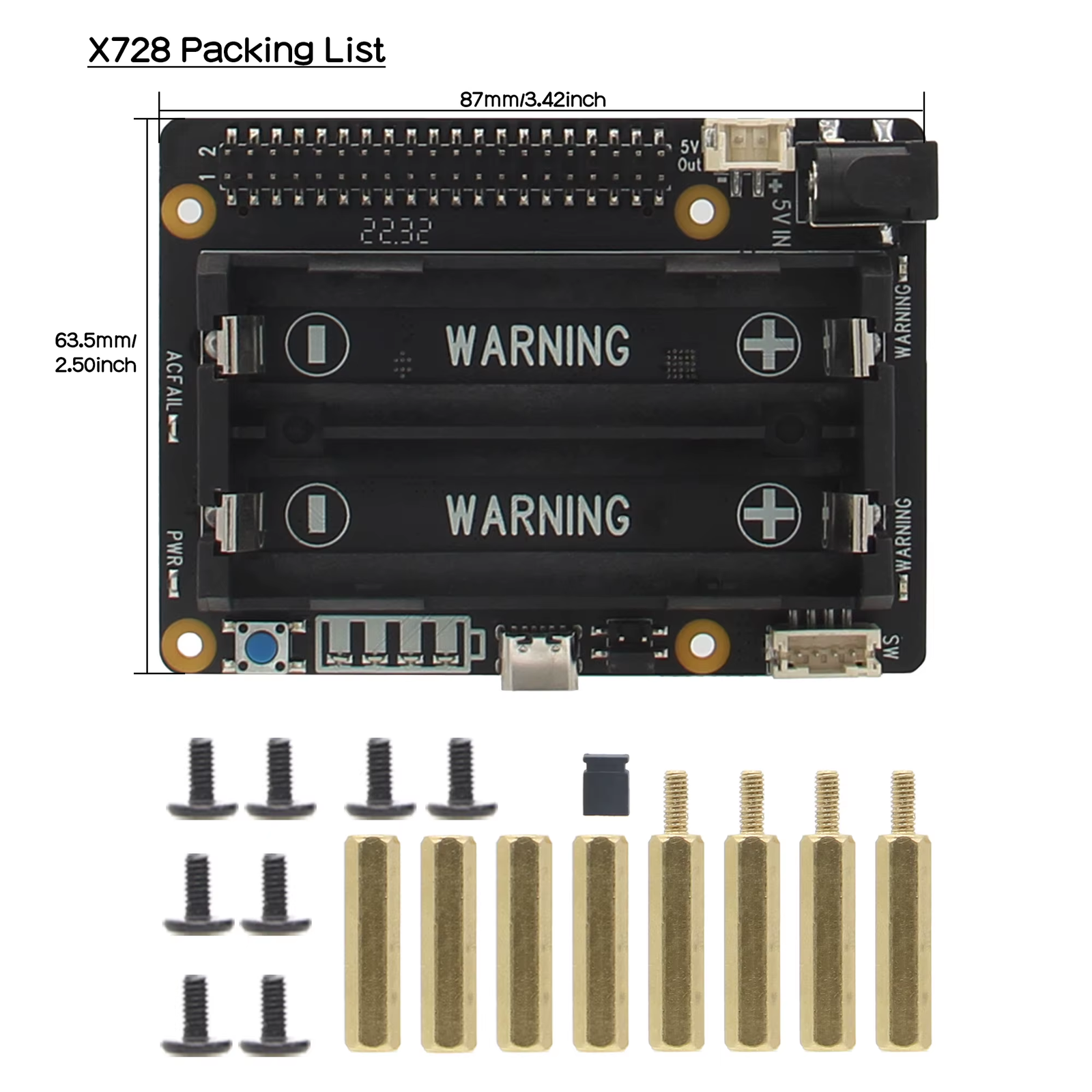 Power Mangement Board for Raspberry Pi 5 /4B/3B+/3B
