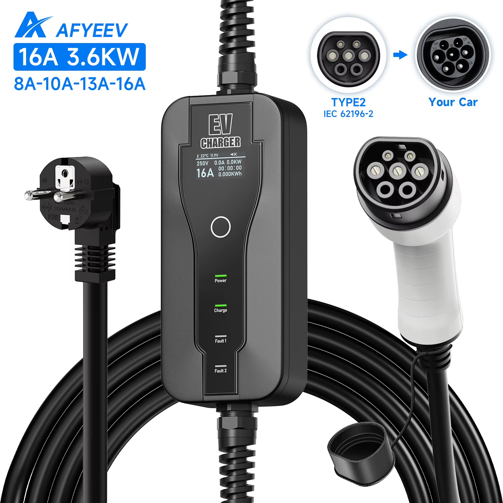 3.6KW Portable EV Charger