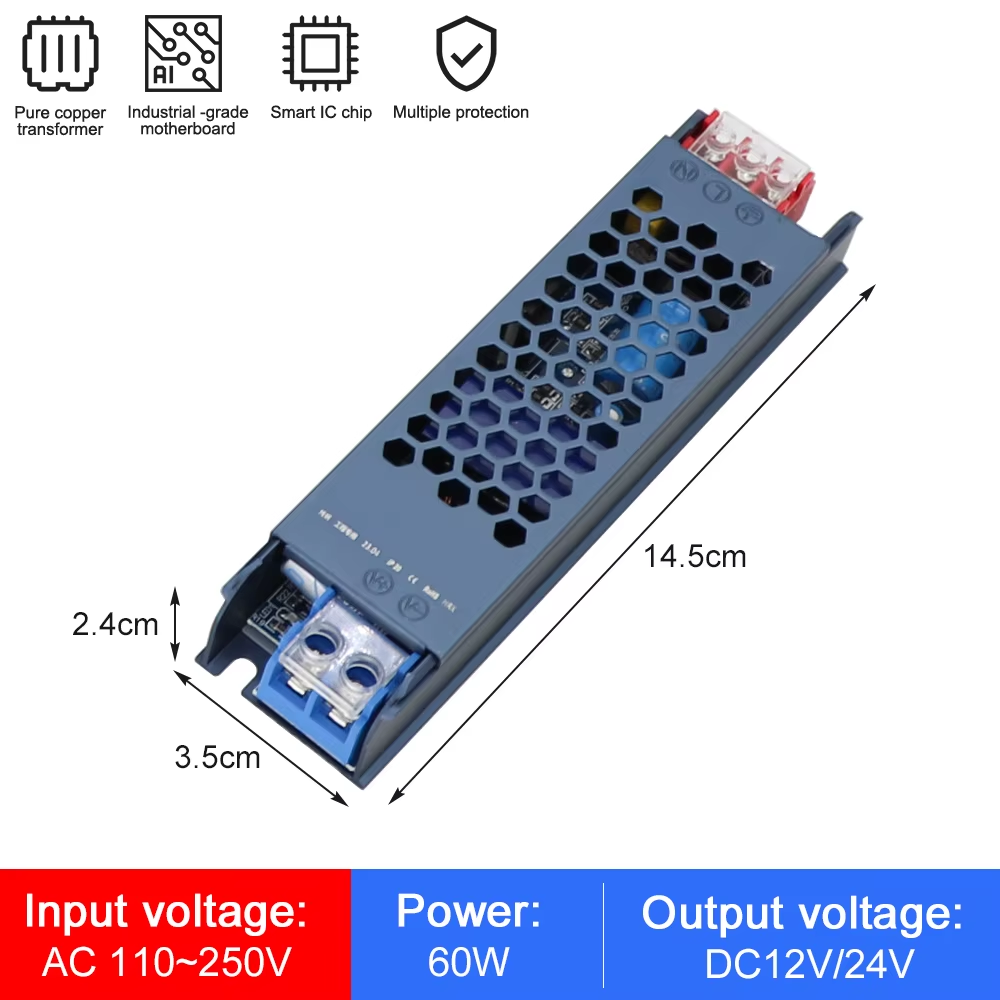 60W–500W 12V–24V AC-DC Power Supply