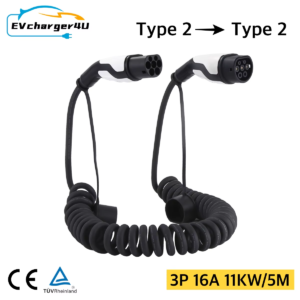 Type 2 EV Spiral Charging Cable 5M