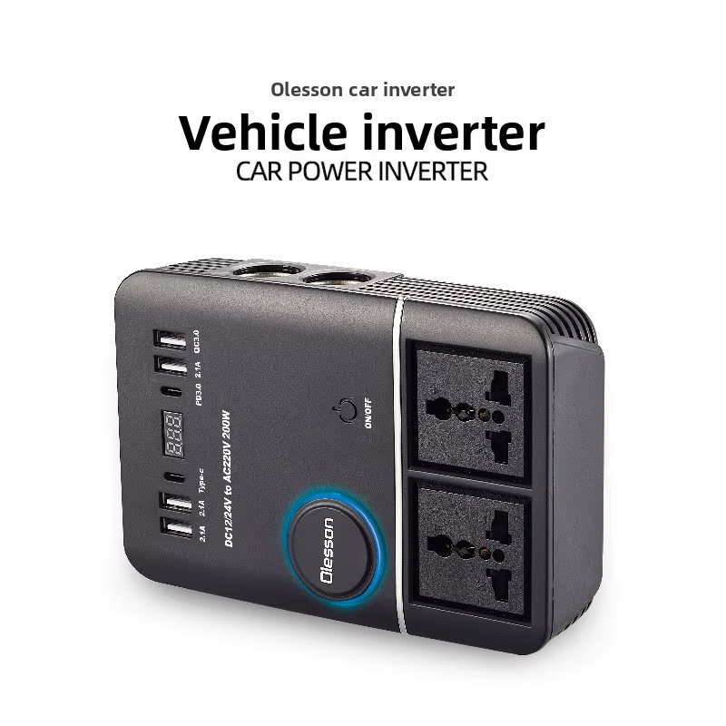 200W Car Power Inverter, USB Fast Charging - Image 6