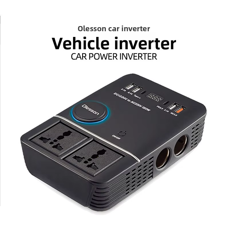 200W Car Power Inverter, USB Fast Charging - Image 2