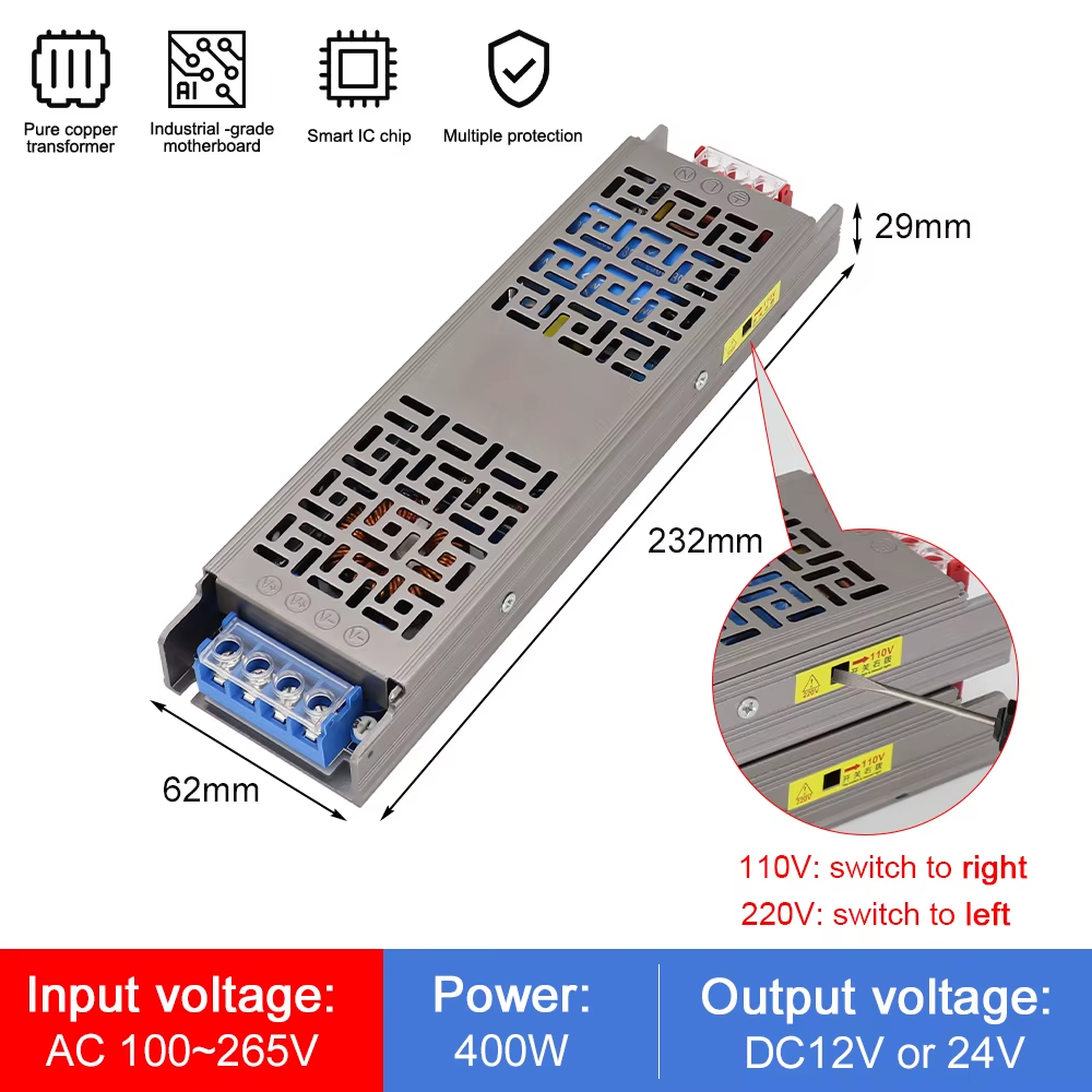60W–500W 12V–24V AC-DC Power Supply - Image 12